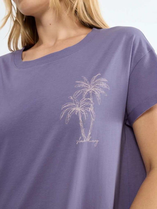 Triumph Winter Cotton Women's Nightgown Lilac