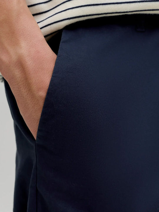 Elastic Trousers in Relaxed Fit Dark Blue
