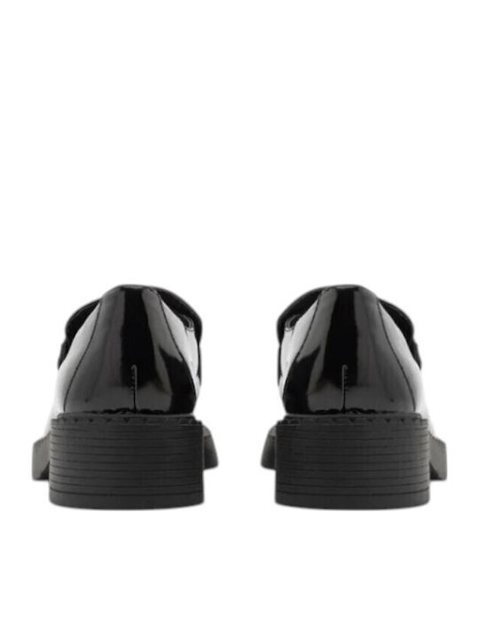 Leder Damen Mokassins in Schwarz Farbe