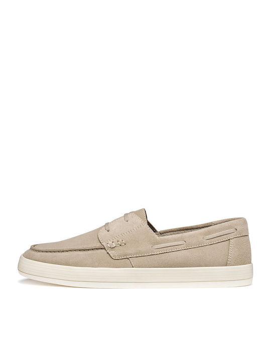 Suede Men's Moccasins in Beige Colour