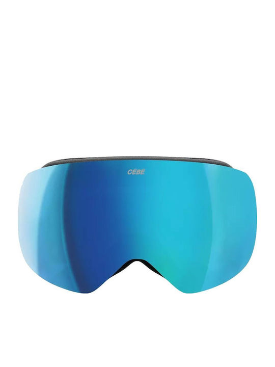 Cebe Μάσκα Σκι & Snowboard Ενηλίκων Μαύρη με Φακό σε Μαύρο Χρώμα