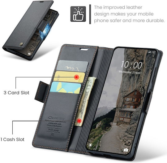 Caseme 023 Luminus Θήκη Πορτοφόλι Black Xiaomi Redmi Note 15 Pro Plus 5g/poco M8 Pro 5g