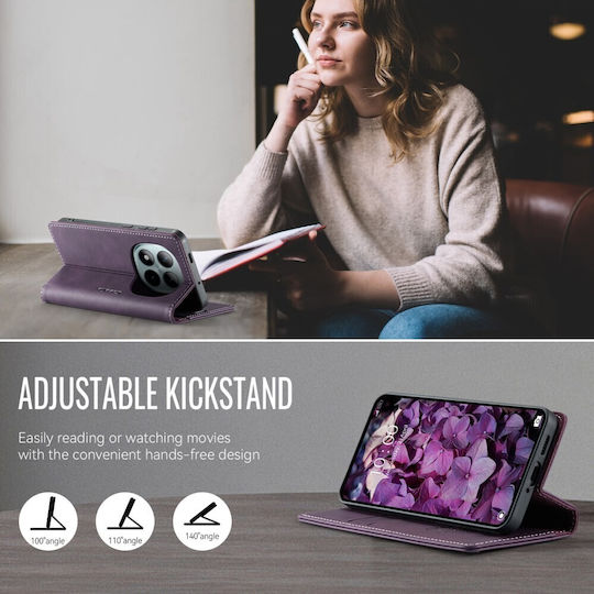 Caseme 033 Retro Θήκη Βιβλίο Purple Xiaomi Redmi Note 15 Pro Plus 5g/poco M8 Pro 5g