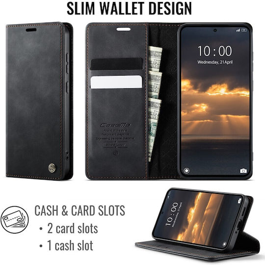 Caseme 033 Retro Θήκη Βιβλίο Black Xiaomi Redmi Note 15 Pro Plus 5g/poco M8 Pro 5g