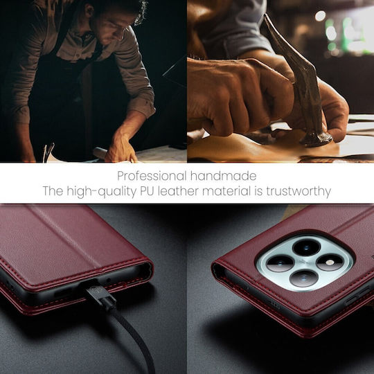 Caseme 023 Luminus Θήκη Πορτοφόλι Wine Red Xiaomi Redmi Note 15 Pro Plus 5g/poco M8 Pro 5g