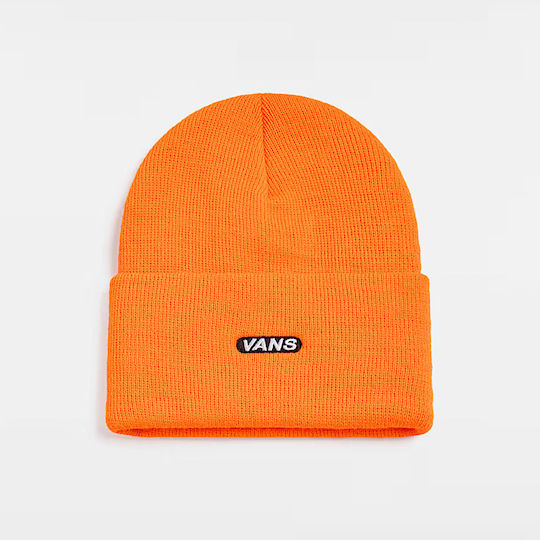 Tall Cuff Beanie Men's Knitted Beanie in Orange Colour