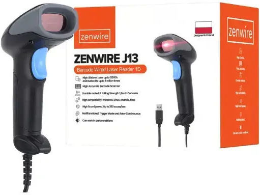 Zenwire Handheld-Scanner Verkabelt mit Lesbarkeit 1D Barcodes