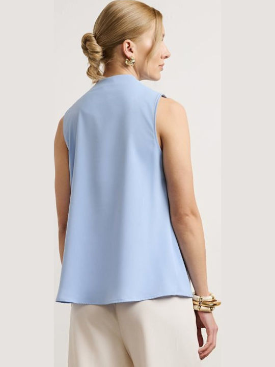 Désirée Damen Bluse Ärmellose Hellblau