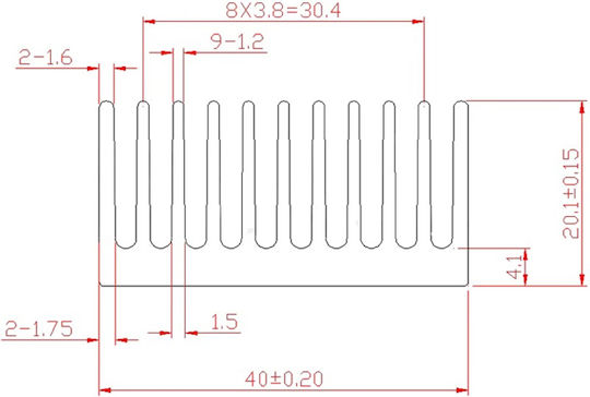 Aluminum Cooler 40x40x20mm Cpu & Cards Silver Y-cs 1 Piece