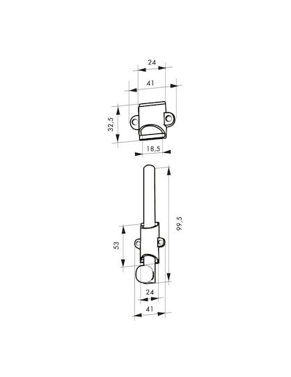 Bolt 100 mm Nickel Satin Thirard 00104151