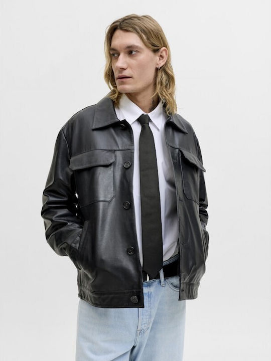 Jack & Jones Ανδρική Γραβάτα Συνθετική Μονόχρωμη σε Μαύρο Χρώμα