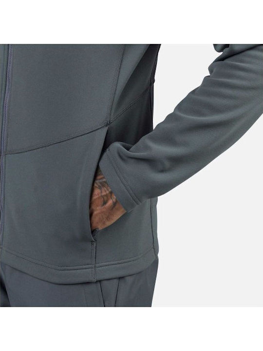 Men's Fleece Jacket Hooded Gray