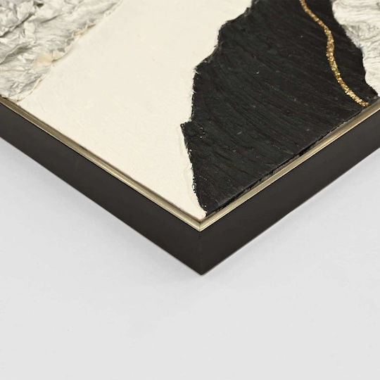 Wall Painting Abstract Fb94553.02 Frame Beige-canvas-handmade 82x4.5x122cm
