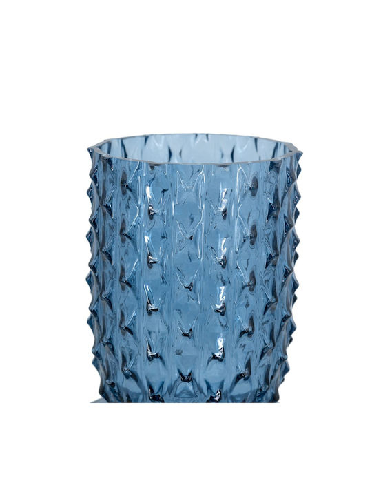 Artekko Decorative Vase Glassy Blue 21.5x21.5x32.6cm