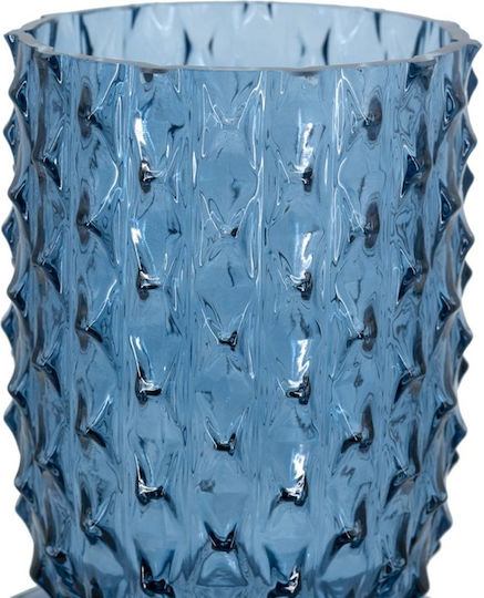 Artekko Decorative Vase Glassy Blue 21.5x21.5x32.6cm