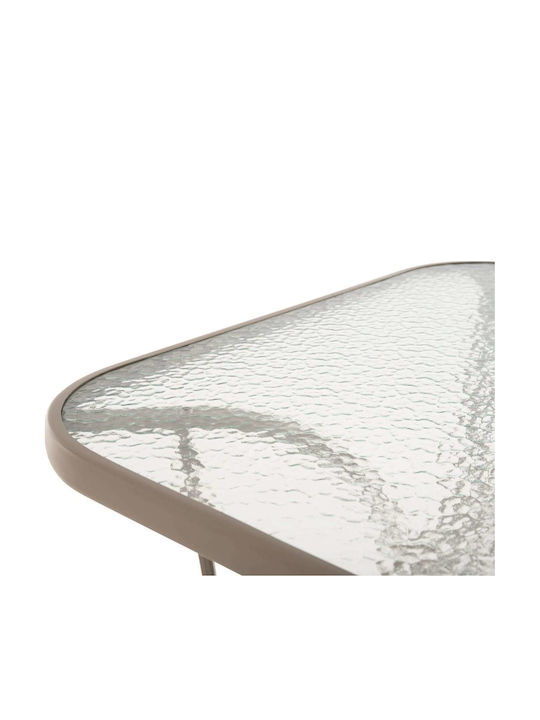Метално Маса за Малки Външни Пространства Стабилна Champagne 38x38бр