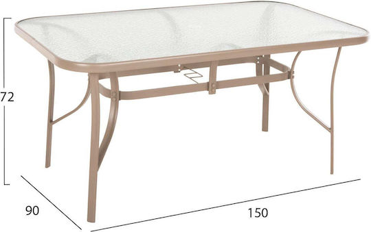 Metal Masa pentru spații exterioare mici Champagne 38x38cm