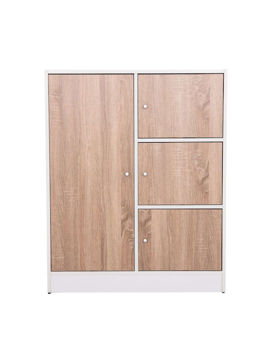 Floor Cabinet Sonama Oak-λευκή Μελαμίνη 80x39.5x99.5pcs