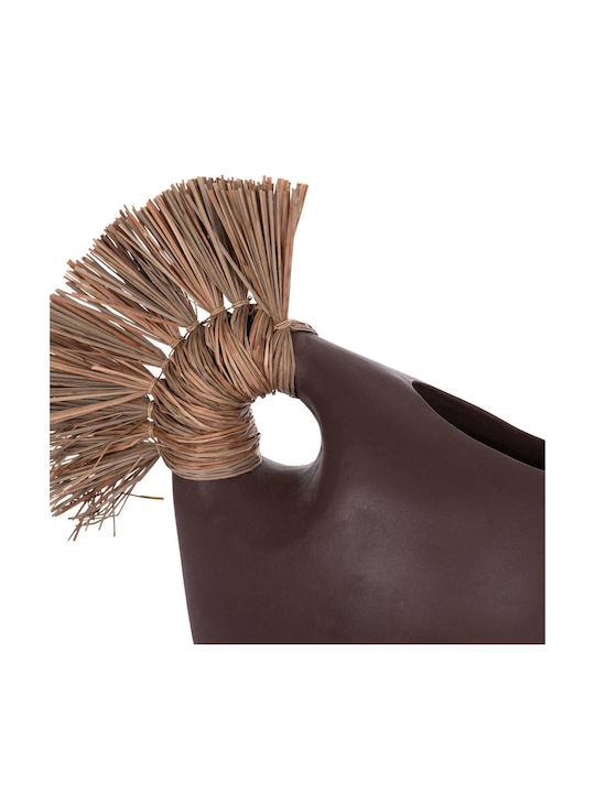 Tabletop Decor Fb94671.07 Chocolate Terracotta & Grass--44x18x50cm