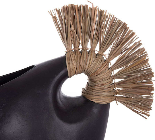 Tabletop Decor Fb94671.01 Black Terracotta & Grass--44x18x50cm