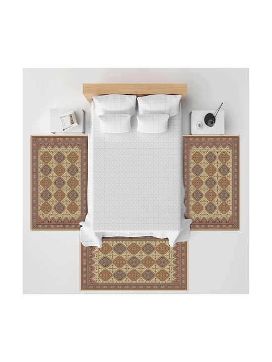 Homeone Set Modern Schlafzimmer-Teppichsets Synthetisch,Polyester/Cotton/Leather 3Stück