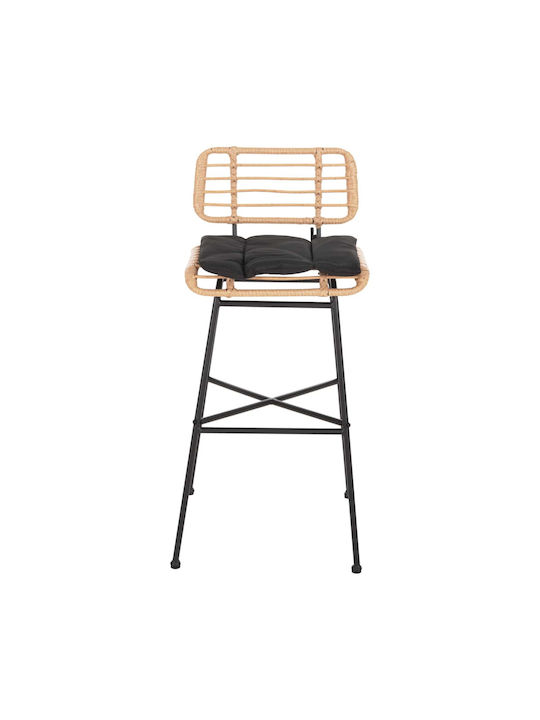 Scaun De Bar Din Rattan Negru Wicker Bej 48x49x99.5cm Scaun De Bar Din Rattan Negru Wicker Bej 48x49x99.5cm