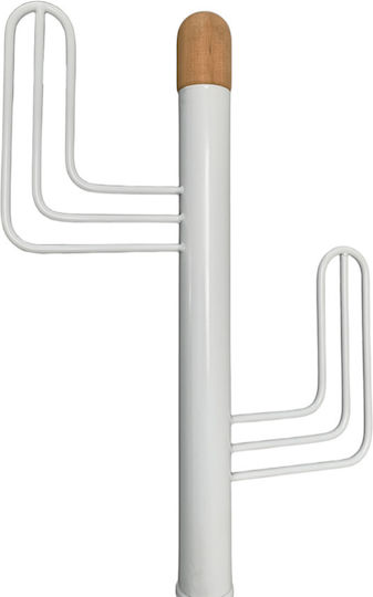 Evigri Keleman Καλόγερος Μεταλλικός Λευκός 35x35x170cm