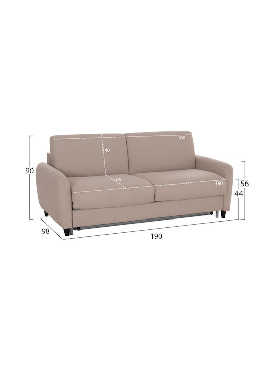 Etudine Διθέσιος Καναπές Κρεβάτι Μπεζ 190x98x90εκ.