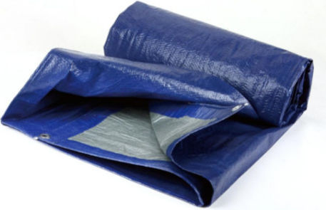 Pânză Impermeabilă 4x5m 140g/m² Densitate Inele De Fixare Albastru Gri