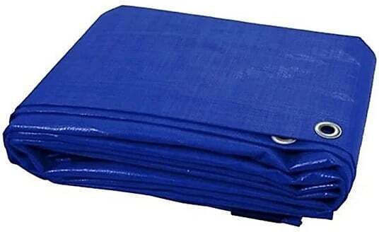 Pânză De Acoperire Universală Impermeabilă 15x20 M 80g/m² Densitate Inele Metalice De Fixare Culoare Albastră