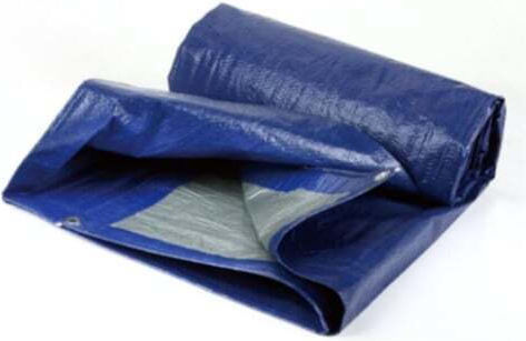 Pânză Impermeabilă 2x2m 140g/m² Densitate Inele De Prindere Albastru Gri