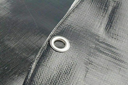 Pânză Impermeabilă 2x8m 200g/m² Densitate Inele De Fixare Gri Închis