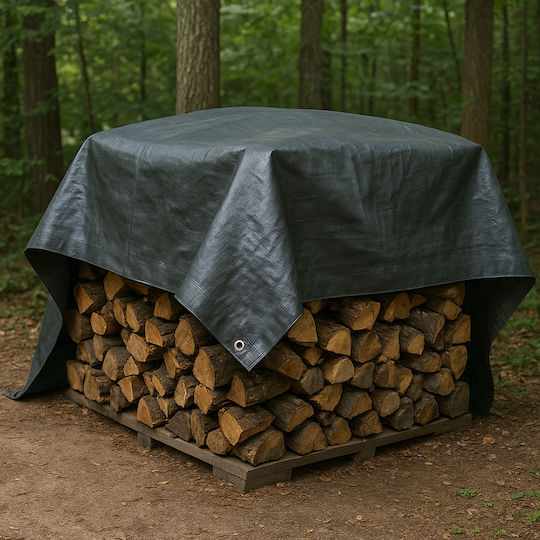 Pânză Impermeabilă 3x4m 200g/m² Densitate Inele De Prindere Gri Închis