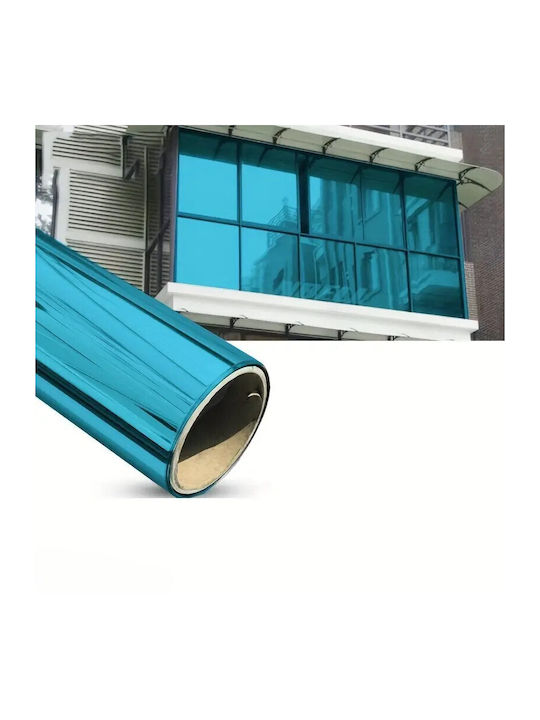 Folie Reflectorizantă Pentru Geam Efect Oglindă Zola Protecție Uv Solară 50 × 100 Cm 70% Transparență 30 Microni Albastru-deschis Argintiu