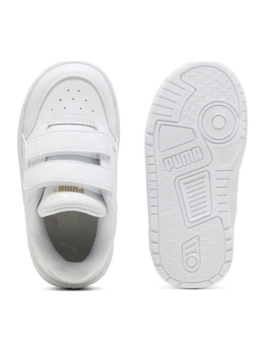 Shuffle Παιδικά Sneakers Ανατομικά με Σκρατς Λευκά