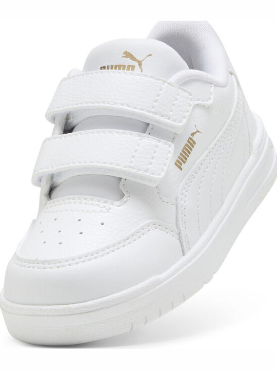 Shuffle Παιδικά Sneakers Ανατομικά με Σκρατς Λευκά