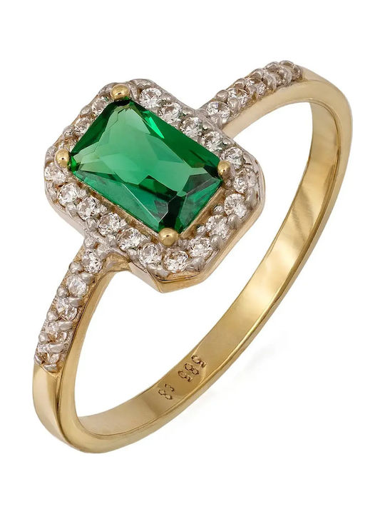Damentlicher Ring mit Zirkon aus 14K Gold