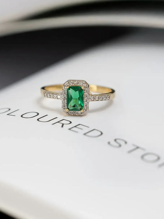 Damentlicher Ring mit Zirkon aus 14K Gold