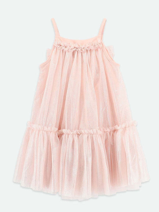 Girls Dress Sleeveless Tulle Sweet Blush