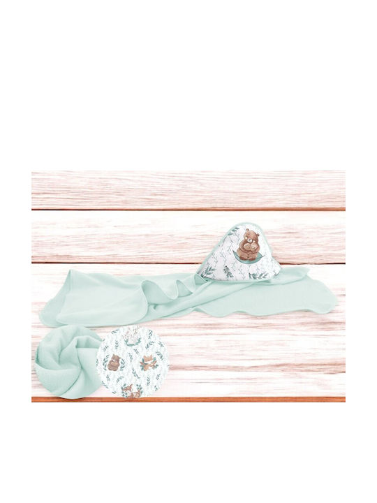 MimiNu Baby-Badetuch mit Kapuze Natural 100x100cm