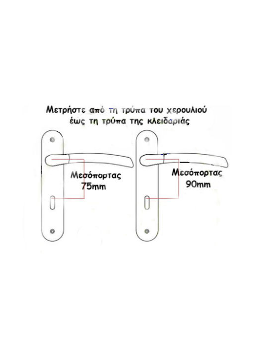 Viobrass Πόμολο Μεσόπορτας Πλάκα Νο 214 Ζεύγος Όρο Ματ