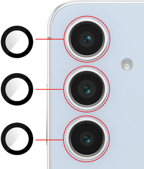 Clappio Пълни Резервни Лещи Galaxy S24 FE Задна Камера Прозрачен