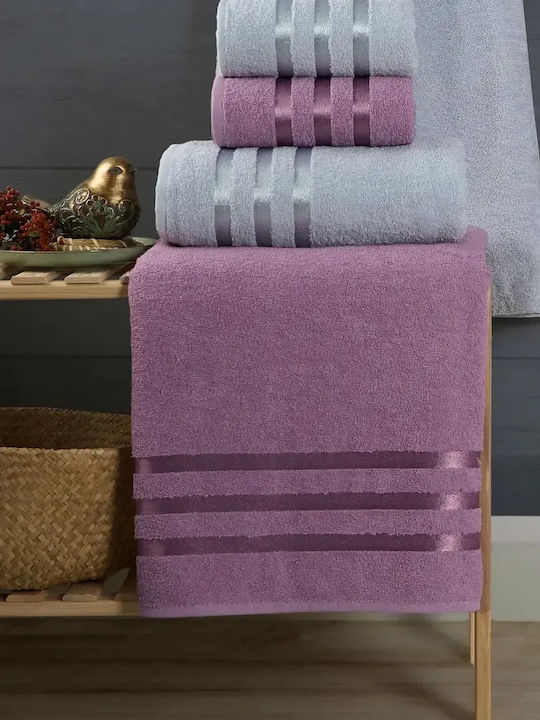 SteweHome Bademäntel Set Für Paare 100% Baumwolle Lila - Hellblau_xl SteweHome Bademäntel Set Für Paare 100% Baumwolle Lila - Hellblau_xl
