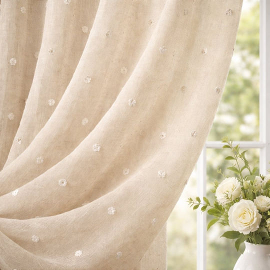 My Home Luxury Window Curtains With Pencil Pleat Beige 280x270cm
