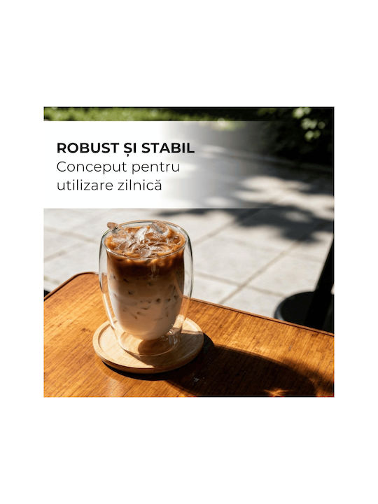 Miamio Set Pahare Cafea Freddo Din Sticlă Maro 350ml 6 Bucăți