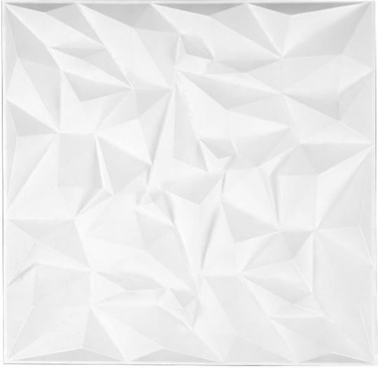 3d Ανάγλυφο Διακοσμητικό Πάνελ Τοίχου Pvc 50cm X 50cm Diamond White 1 Τμχ D101w