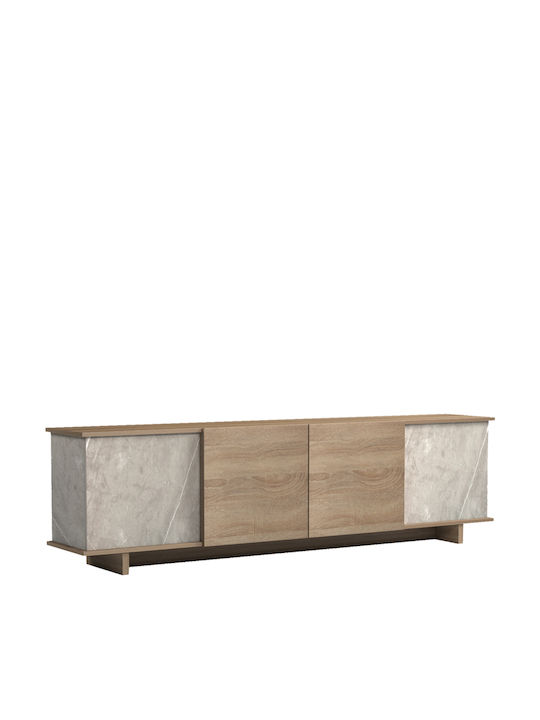 Έπιπλο Τηλεόρασης Zafore Γκρι Μπεζ Μ180xΠ33xΥ50cm