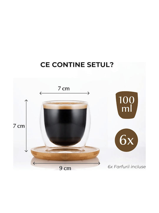 Miamio Set Espresso Gläser Transparente 100ml 6 Stück