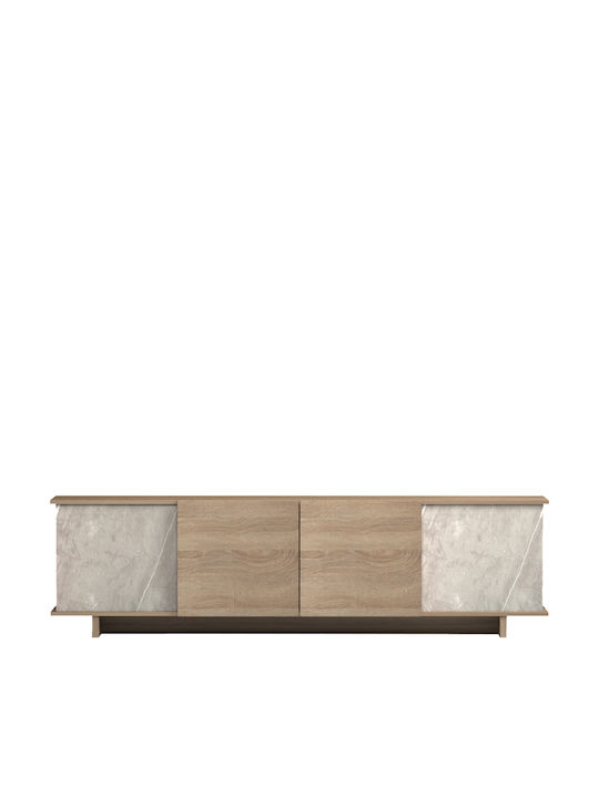 Έπιπλο Τηλεόρασης Zafore Γκρι Μπεζ Μ180xΠ33xΥ50cm