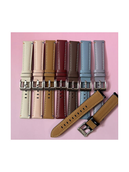 Leather White Strap (Apple Watch 38/40/41/42mm Realme Watch 5)